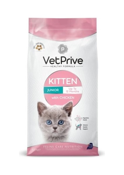 Kitten Tavuklu Yavru Kedi Maması 1,5 kg (Açık)
