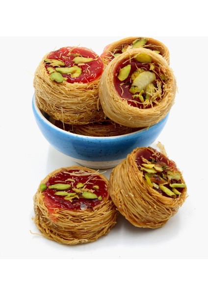 Kadayıflı Nar Aromalı Bülbül Yuvası Lokum-Glutensiz-Tatlandırıcı Içemez-Doğal Enfes Lezzet (400 Gr)