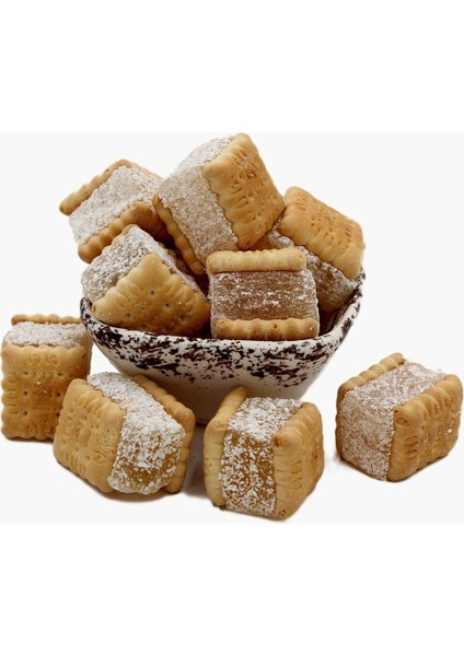 Mini Bisküvi Lokum-Glutensiz-Tatlandırıcı İçermez-Doğal Enfes Lezzet (400 gr)