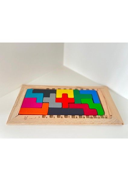 Ahşap Katomath Tetris Puzzle Zeka Montessori Oyuncak