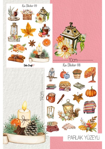 Kış Temalı Parlak Sticker 08-09 Ajanda Planlayıcı Bullet Journal Için Uygundur