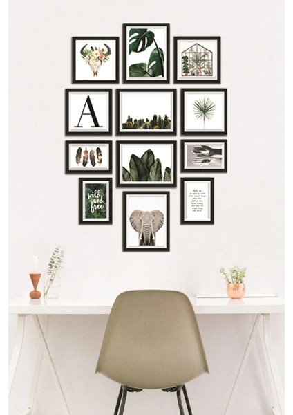 YGS1001-CONSEPT Dekoratif Çerçeve Görünümlü 12'li Mdf Tablo