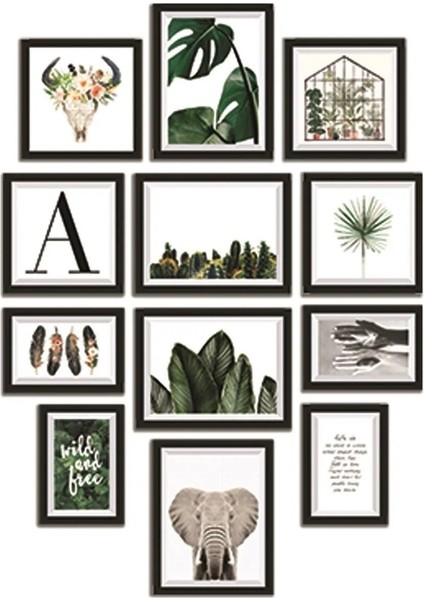 YGS1001-CONSEPT Dekoratif Çerçeve Görünümlü 12'li Mdf Tablo fiyatları