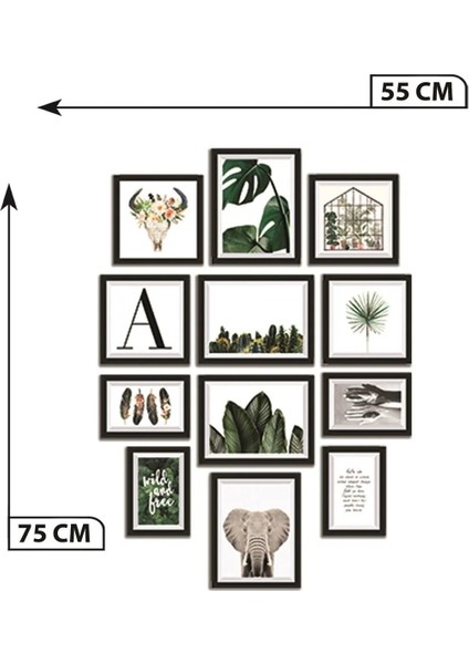 YGS1001-CONSEPT Dekoratif Çerçeve Görünümlü 12'li Mdf Tablo modelleri