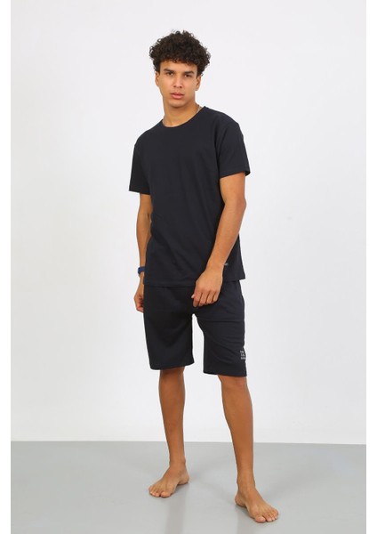 Erkek Pamuk Lakost Alt Üst Kaprili Pijama Takım Lacivert 6874 modelleri