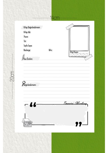 Kitap Okuma Günlüğü MDL02 / Ajandası / Defteri / Okumanı Planla / Reading Planner Oku, Takip Et