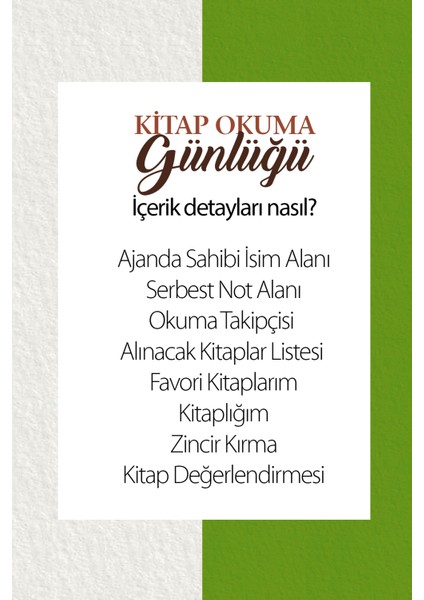 Kitap Okuma Günlüğü MDL02 / Ajandası / Defteri / Okumanı Planla / Reading Planner Oku, Takip Et