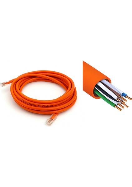 Cat 6 20M RJ45 Uçlu Jacklı Network Adsl Ethernet Kablosu Halojensiz Yüksek Performanslı