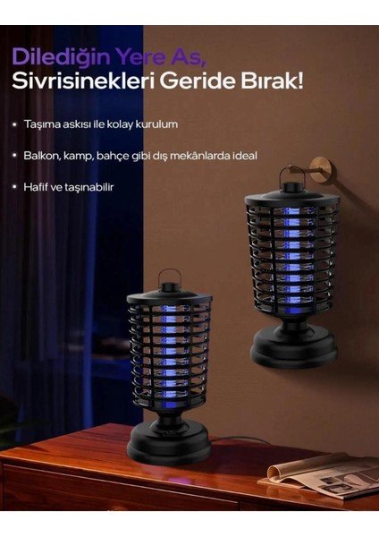 Sinek Öldürücü Elektrikli Sivrisinek Yakalayıcı Sinek Işık Tuzağı Alan Etkili Askılı Sinek Öldürücü
