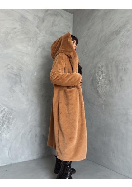 Kahverengi Uzun Kapşonlu Kürk fiyatları