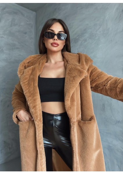Kahverengi Uzun Kapşonlu Kürk modelleri