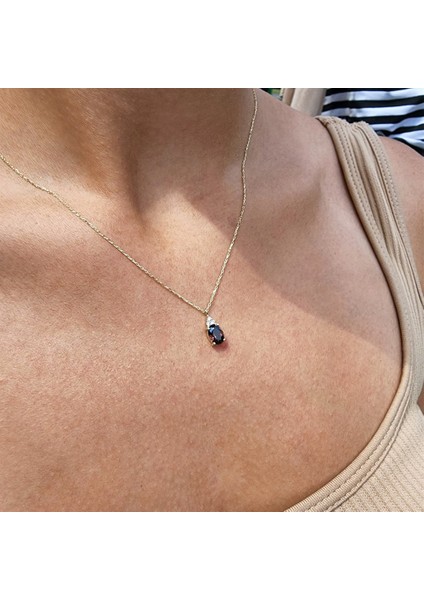 Gümüş Kolye - 1.10 Ct Brown (Smoky)Taşlı 0,15CT Pırlanta(Signty) Taşlı Minimal Tasarım Hediye Tarz 925 Gümüş Kolye fiyatları