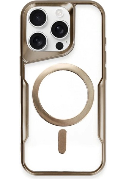 Apple iPhone 15 Pro Kılıf Boyi Magsafe Silikon Kapak - Kahverengi Zrnet