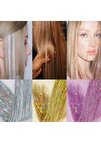 Hair Tinsel - Saç Simi Rengarenk Saç Aksesuarı 2 Adet