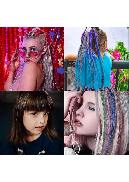 Hair Tinsel - Saç Simi Rengarenk Saç Aksesuarı 2 Adet