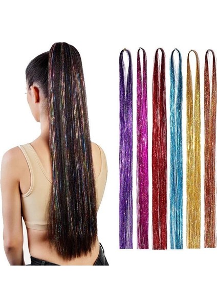 Hair Tinsel - Saç Simi Rengarenk Saç Aksesuarı 2 Adet