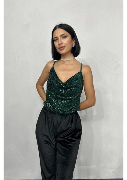 Askılı Degaje Bluz