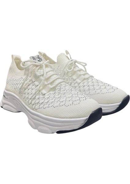 5008 Taşlı Dolgu Topuk Kadın Ayakkabı Sneaker
