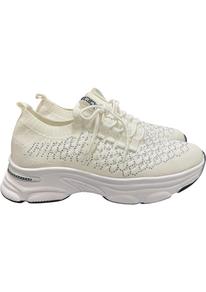 5008 Taşlı Dolgu Topuk Kadın Ayakkabı Sneaker
