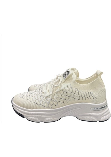 5008 Taşlı Dolgu Topuk Kadın Ayakkabı Sneaker