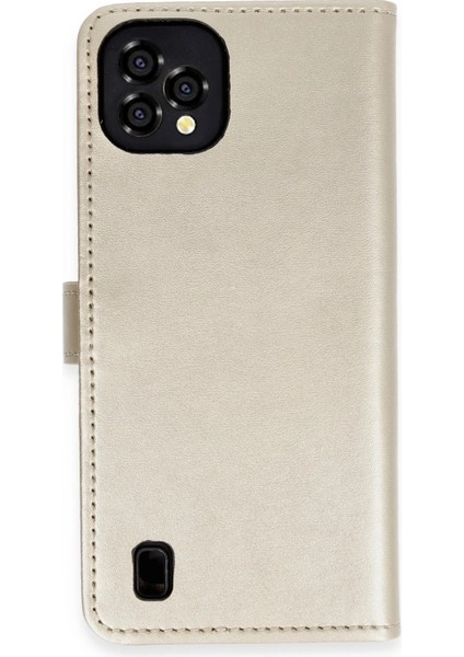 Reeder P13 Blue Plus 2022 Kılıf Trend S Plus Kapaklı Kılıf - Gold Zrnet