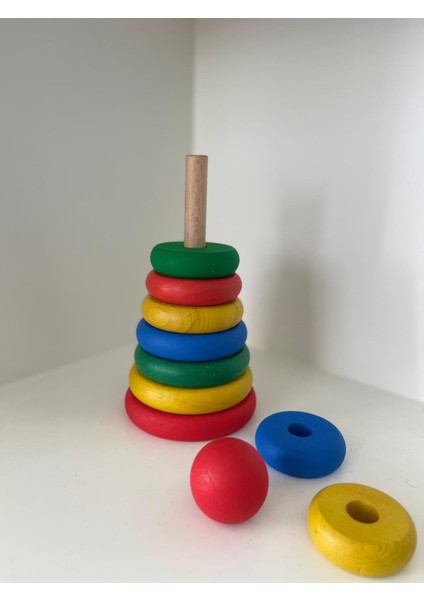Ahşap Halka Kule Montessori Oyuncak
