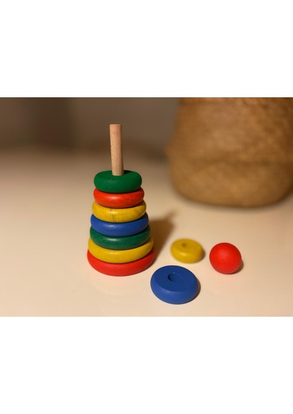 Ahşap Halka Kule Montessori Oyuncak