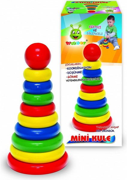 Ahşap Halka Kule Montessori Oyuncak
