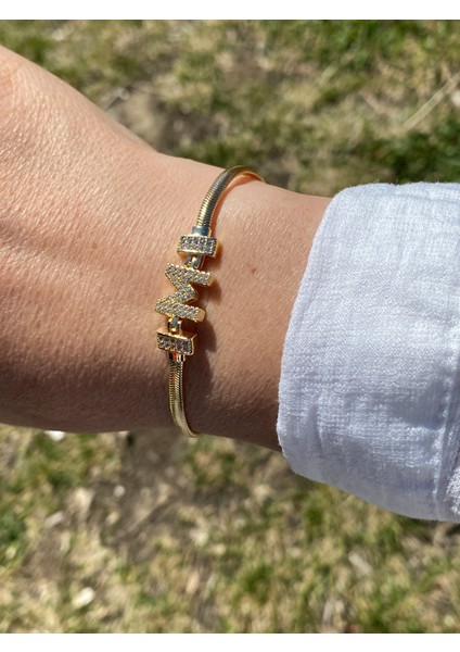 M Harfi Harf Bileklik Zirkon Taşlı Altın Renk fırsatları