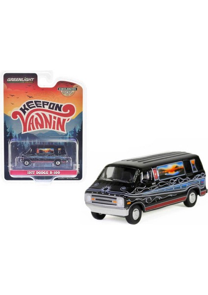1/64 Vannin' - 1977 Dodge B-100 Custom Van - Mountain Sunrise Decoration