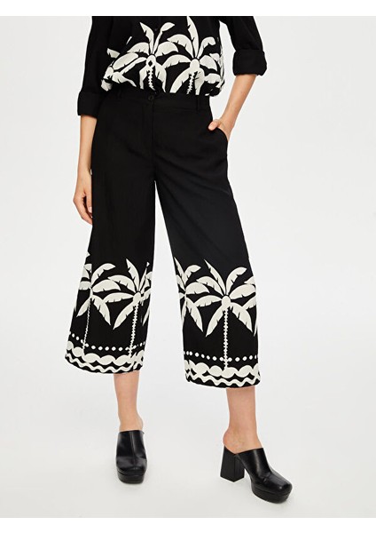 Resort Paçası Palmiye Desen Monochrome Caprı S25CPR015 modelleri