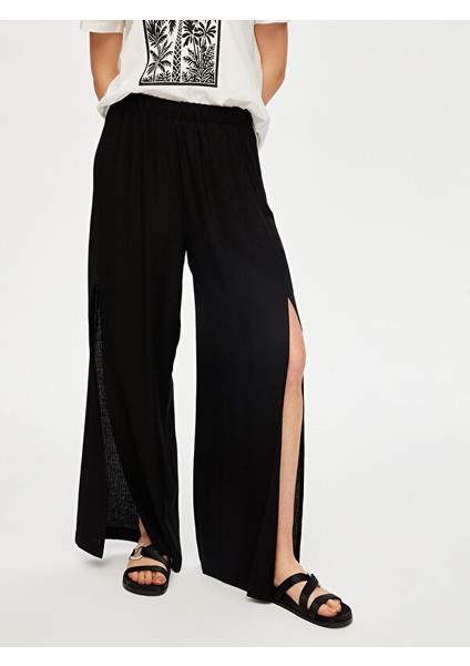 Resort Önü Yırtmaç Detaylı Viskon Keten Wide Leg Fit Pantolon S25PNT047 indirimleri