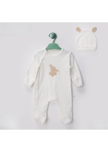 Organik Tavşanlı Tulum ve Şapka Beyaz fiyatları