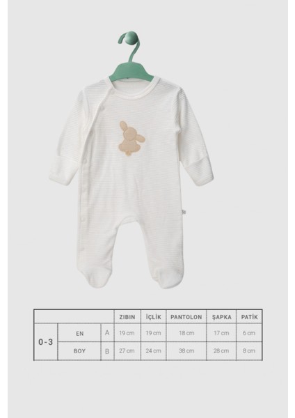 Organik Tavşanlı Tulum ve Şapka Beyaz modelleri