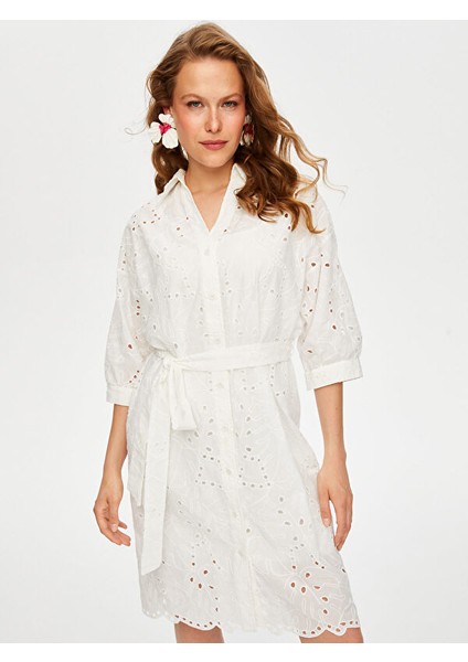 Resort Parçalı Etekli Kolsuz Brode Nakış Işli Elbise S25ELB047 modelleri