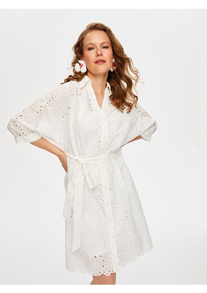 Resort Parçalı Etekli Kolsuz Brode Nakış Işli Elbise S25ELB047 fırsatları