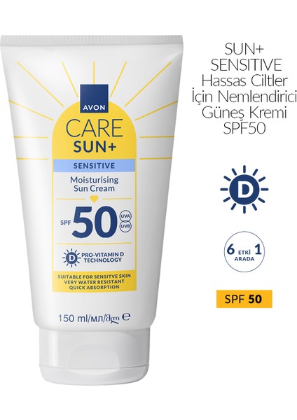 Sun+ Protect Hassas Ciltler İçin Nemlendirici GüNeş Kremi SPF 50 150 ml