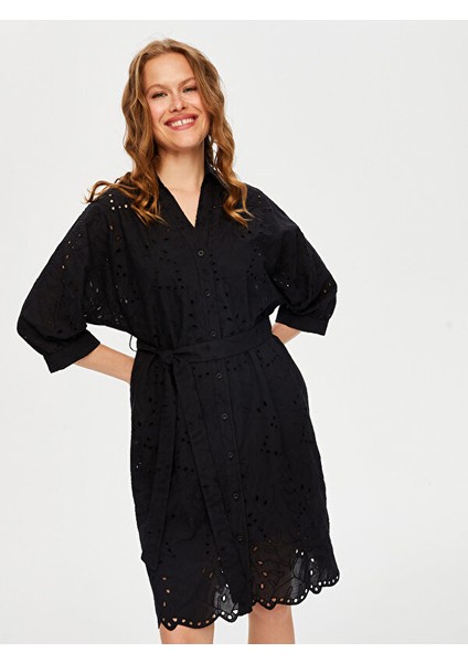 Resort Parçalı Etekli Kolsuz Brode Nakış Işli Elbise S25ELB047 fiyatları