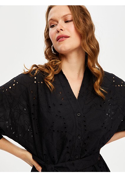 Resort Parçalı Etekli Kolsuz Brode Nakış Işli Elbise S25ELB047 fırsatları