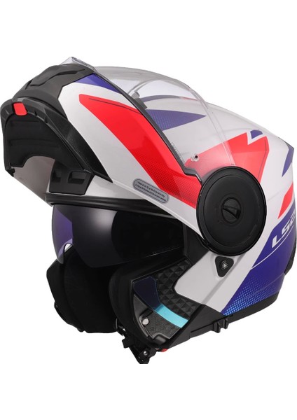 Scope 2 Durıa Beyaz-Mavi-Kırmızı Çene Açılır Kask