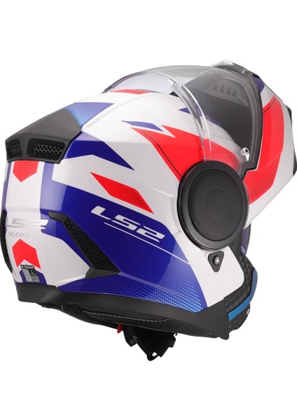 Scope 2 Durıa Beyaz-Mavi-Kırmızı Çene Açılır Kask modelleri