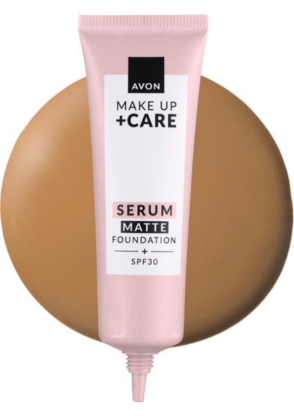 Make Up + Care 3ü 1 Arada Mat Serum Fondöten 30 Ml. 355G Light Caramel