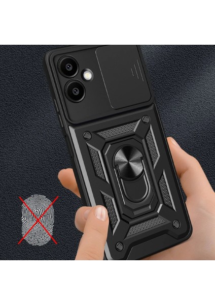 Samsung Galaxy A06 Kılıf Pars Lens Yüzüklü Silikon - Yeşil Zrnet