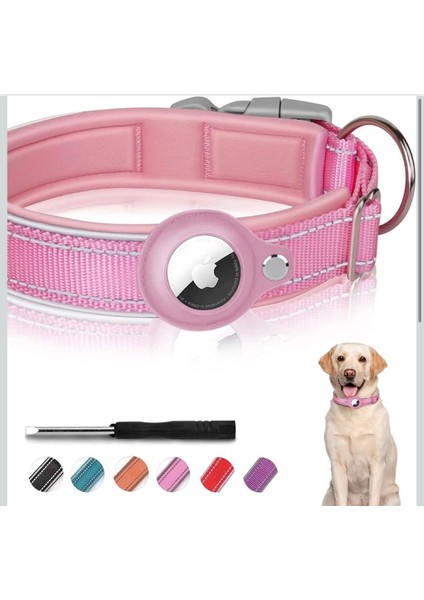 Yüksek Kalite, Reflektörlü Airtag Köpek Tasması