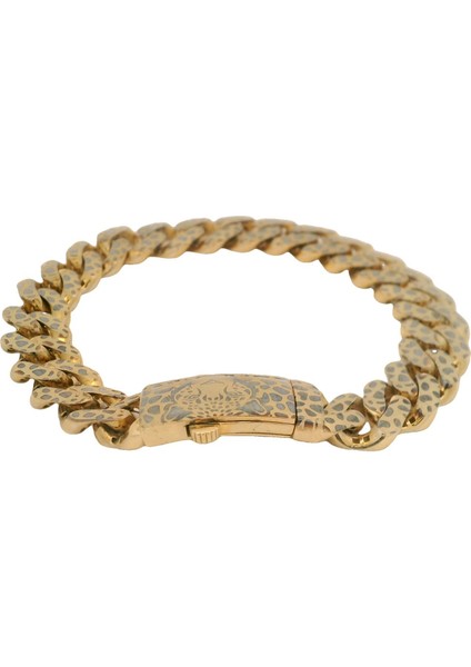 Leopar Desen Yüzeyli Retro Gurmet Model Yeşil Altın Bileklik