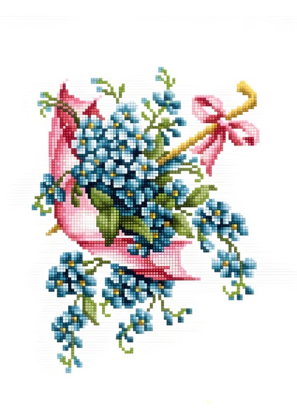 Kanaviçe Etamin Kiti (Iplik, Iğne, Kumaş) 15*20 cm B111