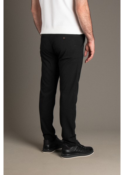 Erkek Siyah Keten Pantolon modelleri