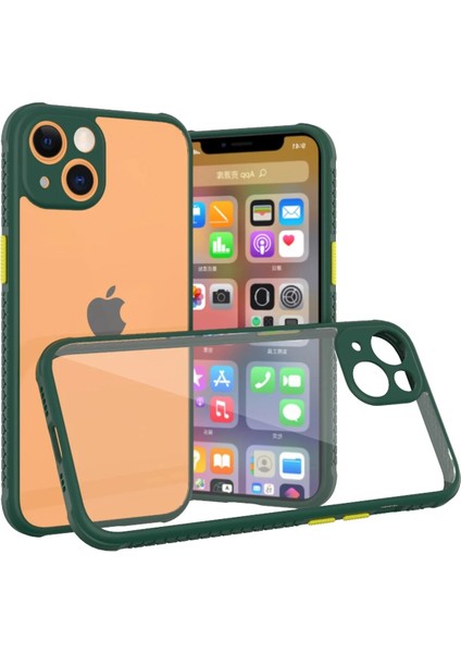 Apple iPhone 13 Mini Kılıf Miami Şeffaf Silikon - Koyu Yeşil Zrnet