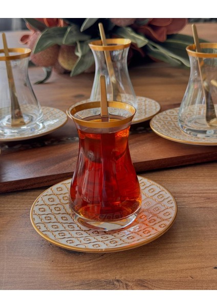 Olympos Gold Ala Çay Seti 6 Kişilik 12 Parça