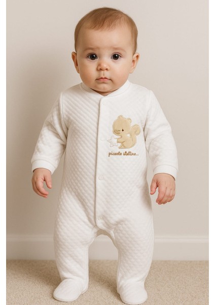 Unisex Sincap Nakışlı Bebek Tulum
